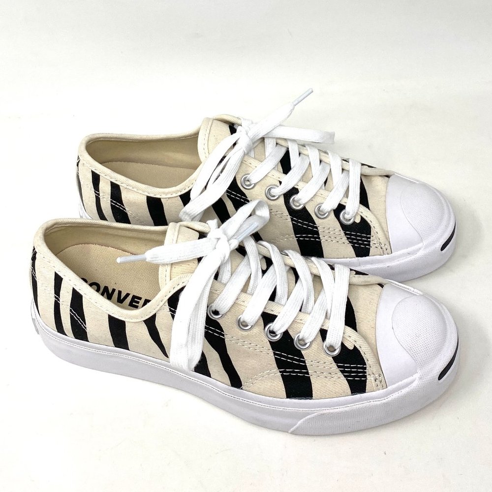 💖MEGA SALE💖Converse Jack Purcell OX Women's Low Top Black White Zebra 165028C - Picture 2 of 10